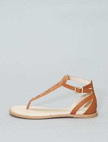 Sandalias planas con remaches - Kiabi