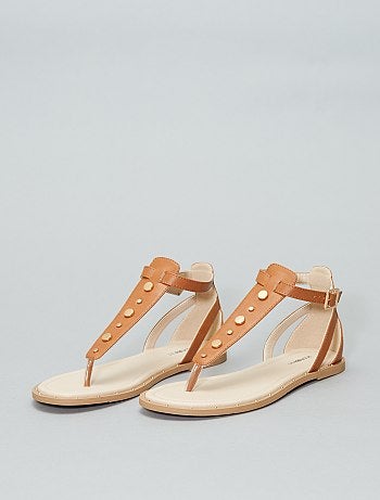 Sandalias planas con remaches - Kiabi