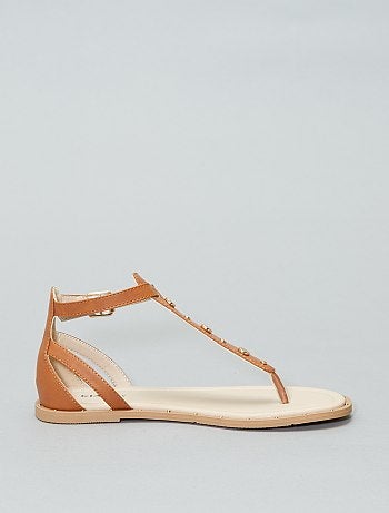 Sandalias planas con remaches - Kiabi