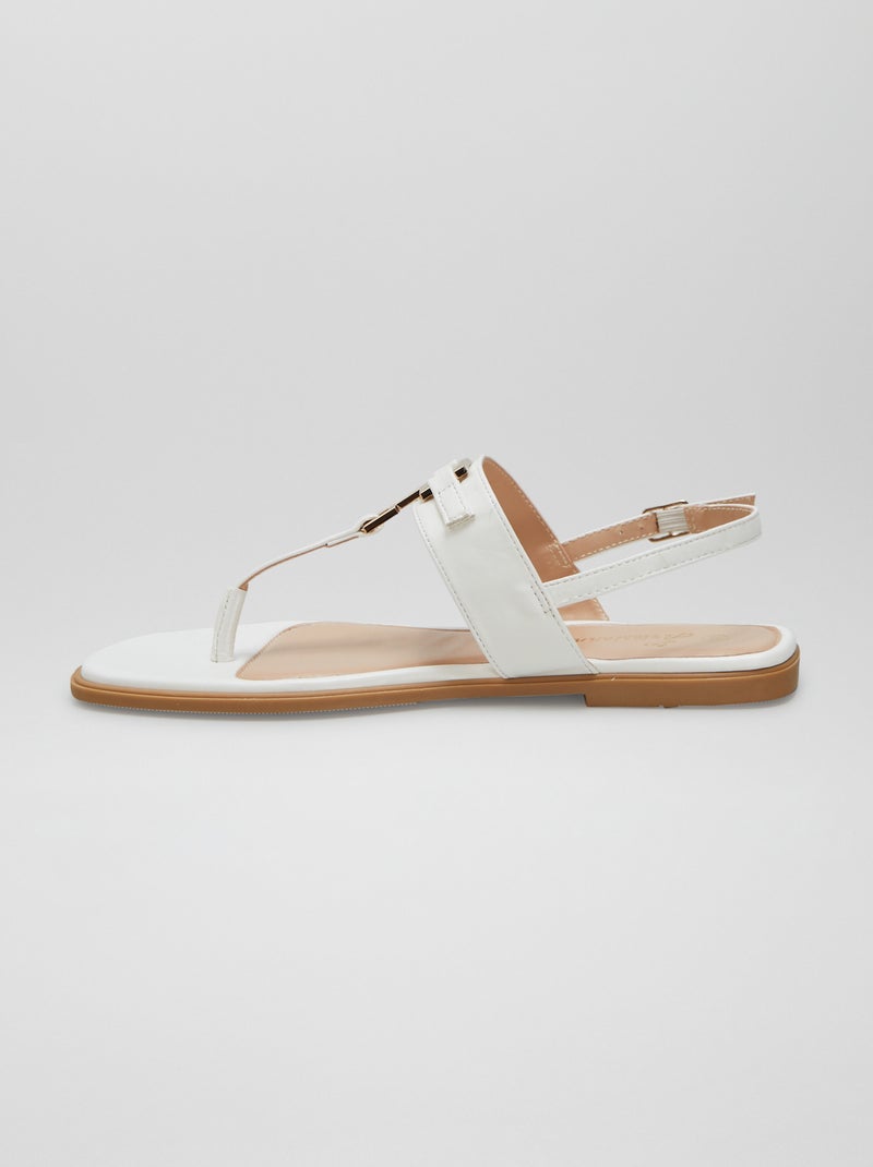 Sandalias planas con separación de dedo BLANCO - Kiabi