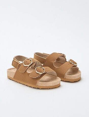 Sandalias planas con tira de sujeción al tobillo ajustable con velcro