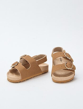 Sandalias planas con tira de sujeción al tobillo ajustable con velcro