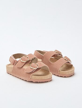 Sandalias planas con tira de sujeción al tobillo ajustable con velcro