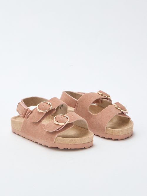 Sandalias planas con tira de sujeción al tobillo ajustable con velcro - Kiabi