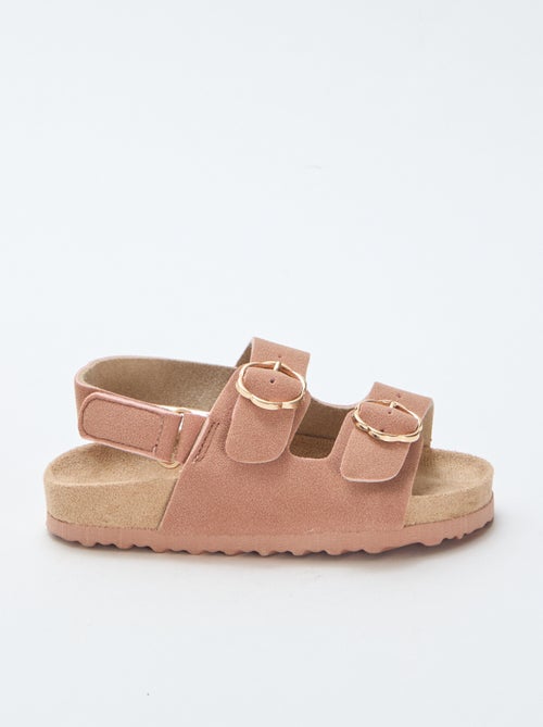 Sandalias planas con tira de sujeción al tobillo ajustable con velcro - Kiabi