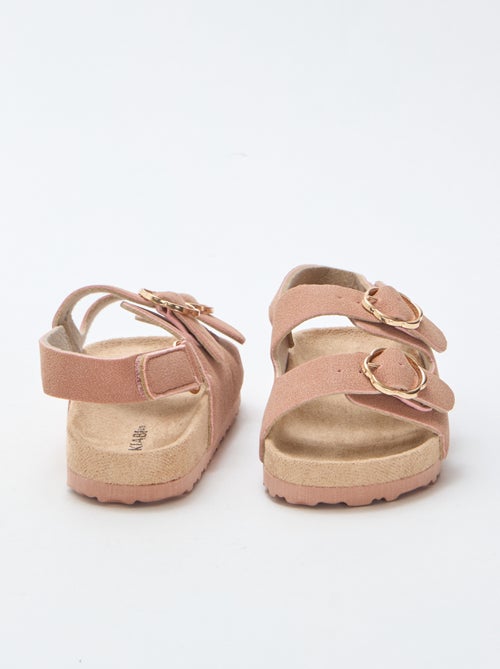 Sandalias planas con tira de sujeción al tobillo ajustable con velcro - Kiabi