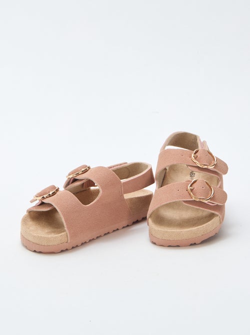 Sandalias planas con tira de sujeción al tobillo ajustable con velcro - Kiabi