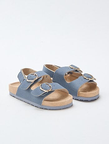 Sandalias planas con tira de sujeción al tobillo ajustable con velcro