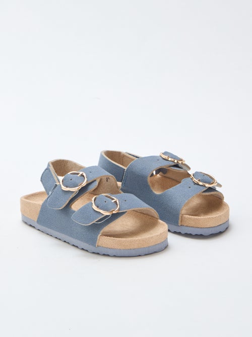 Sandalias planas con tira de sujeción en el tobillo ajustable con velcro - Kiabi