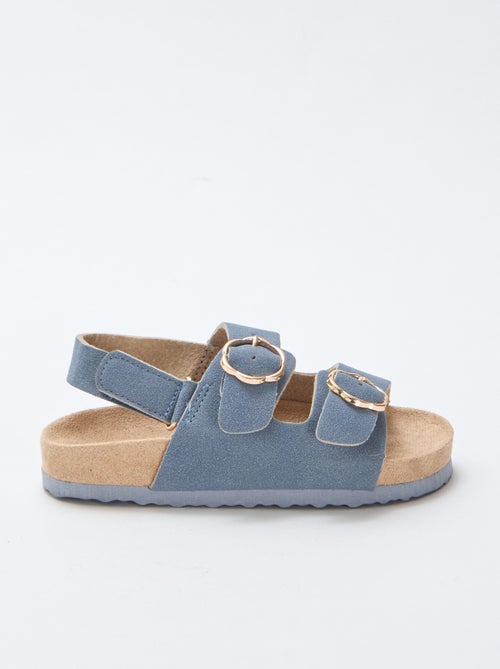 Sandalias planas con tira de sujeción en el tobillo ajustable con velcro - Kiabi
