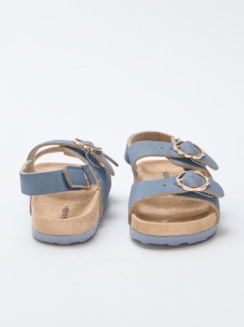 Sandalias planas con tira de sujeción en el tobillo ajustable con velcro - Kiabi