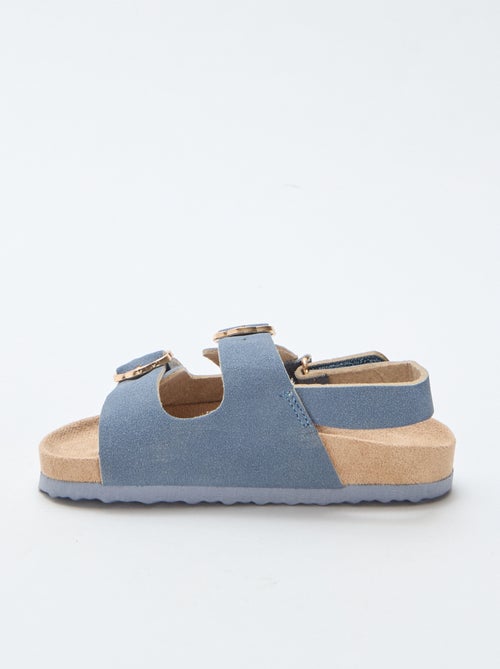 Sandalias planas con tira de sujeción en el tobillo ajustable con velcro - Kiabi