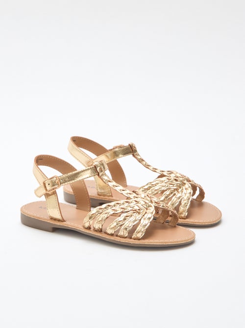 Sandalias planas con tira y bandas trenzadas - Kiabi