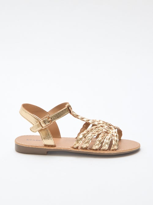 Sandalias planas con tira y bandas trenzadas - Kiabi