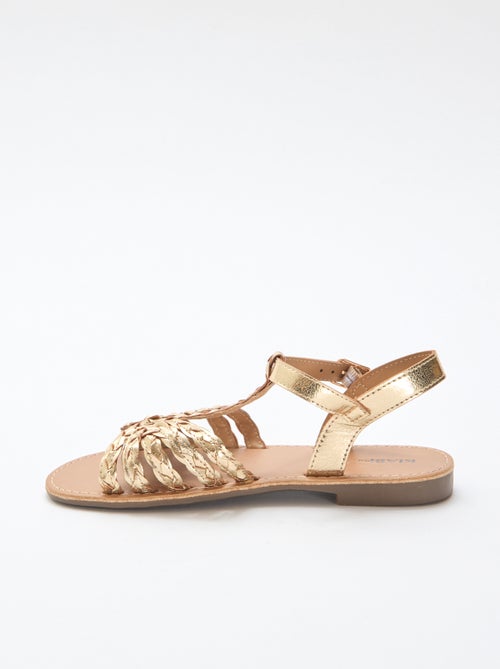 Sandalias planas con tira y bandas trenzadas - Kiabi