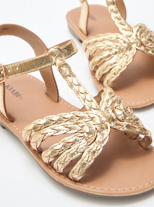 Sandalias planas con tira y bandas trenzadas - Kiabi