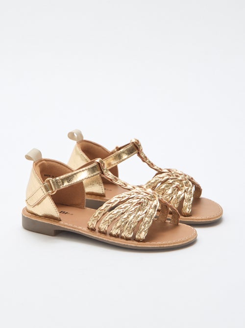 Sandalias planas con tira y correas trenzadas - Kiabi