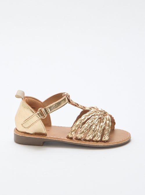 Sandalias planas con tira y correas trenzadas - Kiabi
