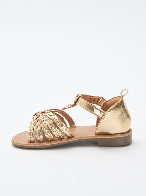 Sandalias planas con tira y correas trenzadas - Kiabi