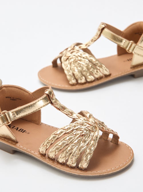 Sandalias planas con tira y correas trenzadas - Kiabi