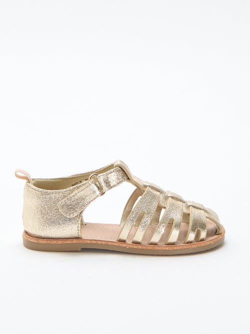 Sandalias planas con tiras cerradas brillantes - Kiabi