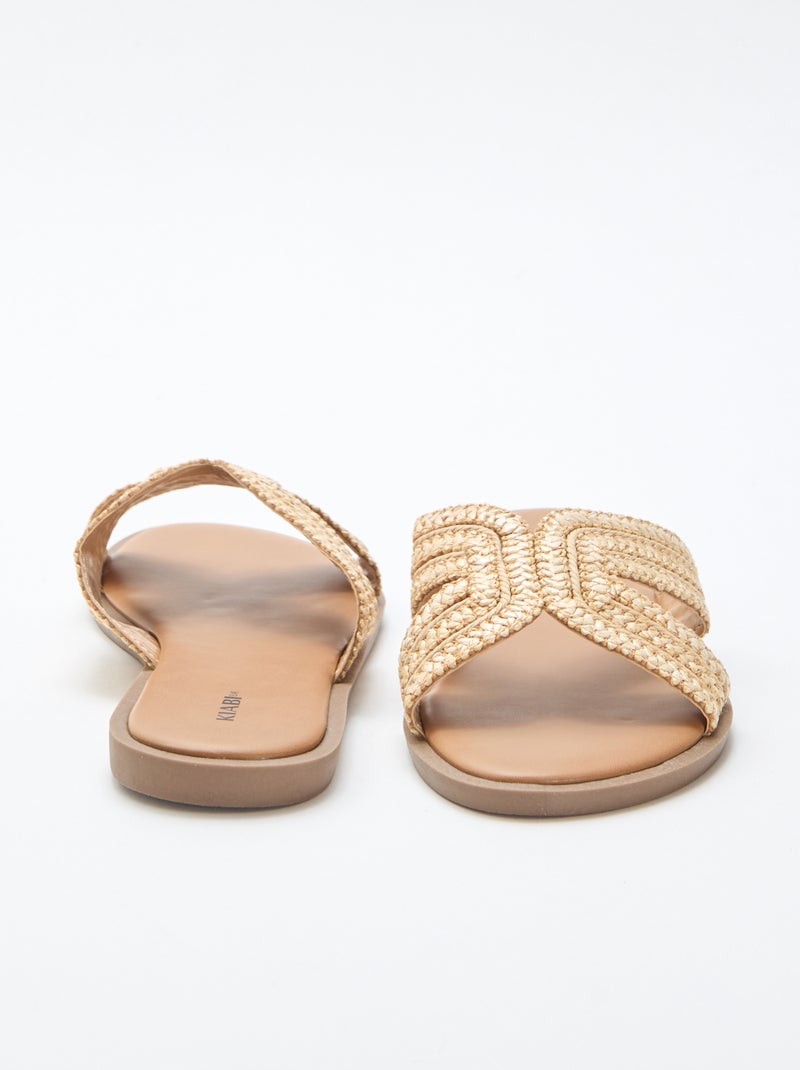 Sandalias planas con tiras cruzadas Beige - Kiabi