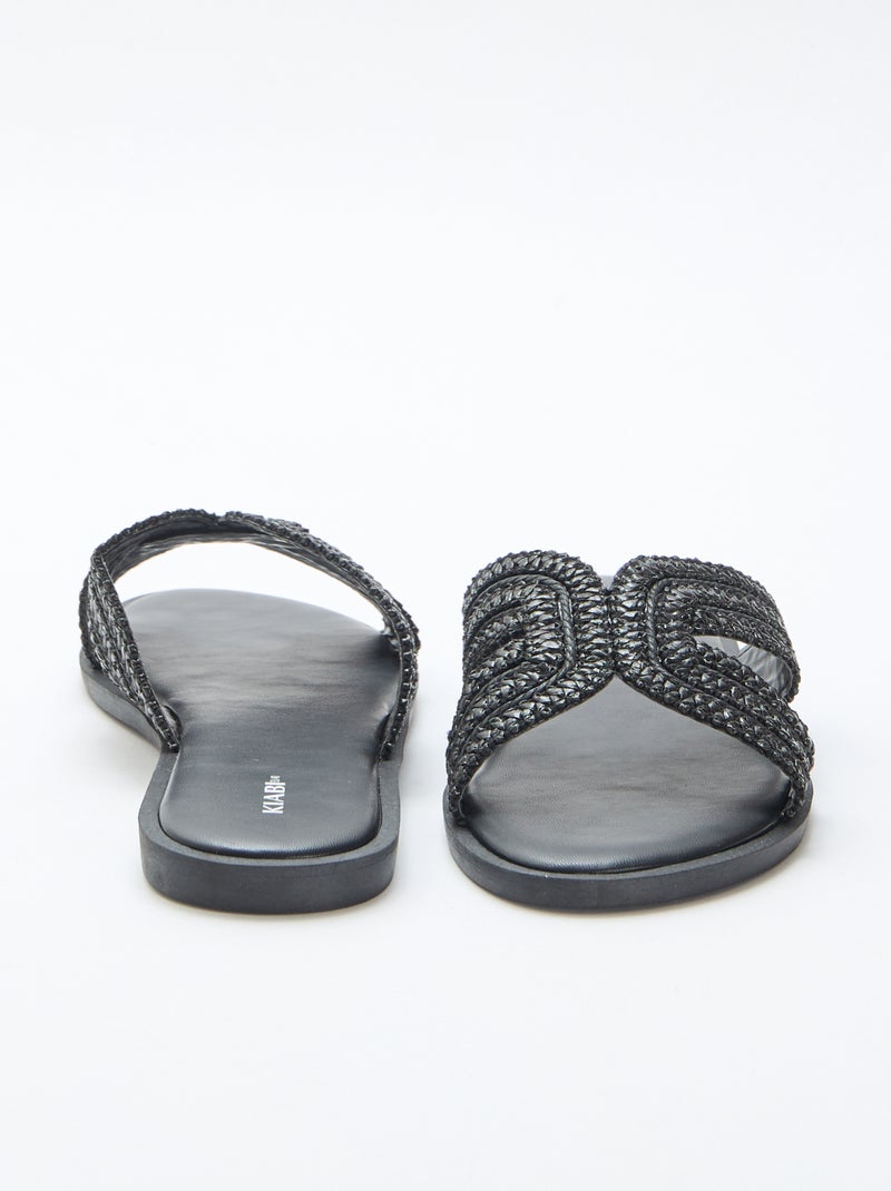 Sandalias planas con tiras cruzadas Negro - Kiabi