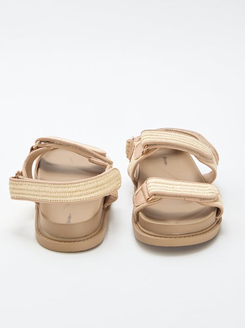Sandalias planas con tiras de paja - Kiabi