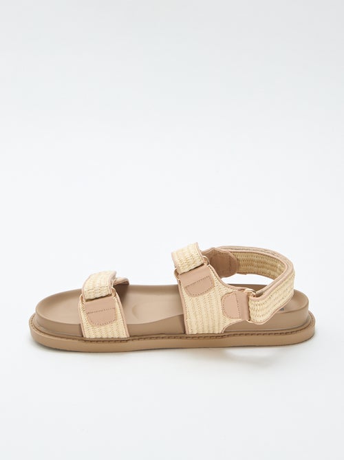 Sandalias planas con tiras de paja - Kiabi
