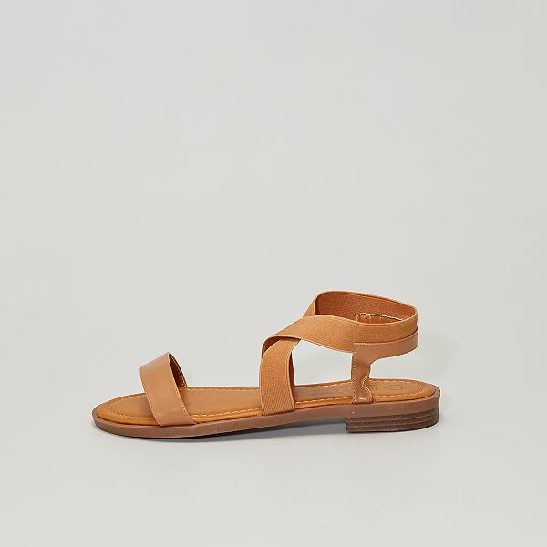 Sandalias planas con tiras elásticas tallas grandes mujer - BEIGE - Kiabi -  25,00€
