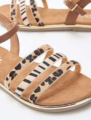 Sandalias planas con tiras 'leopardo'