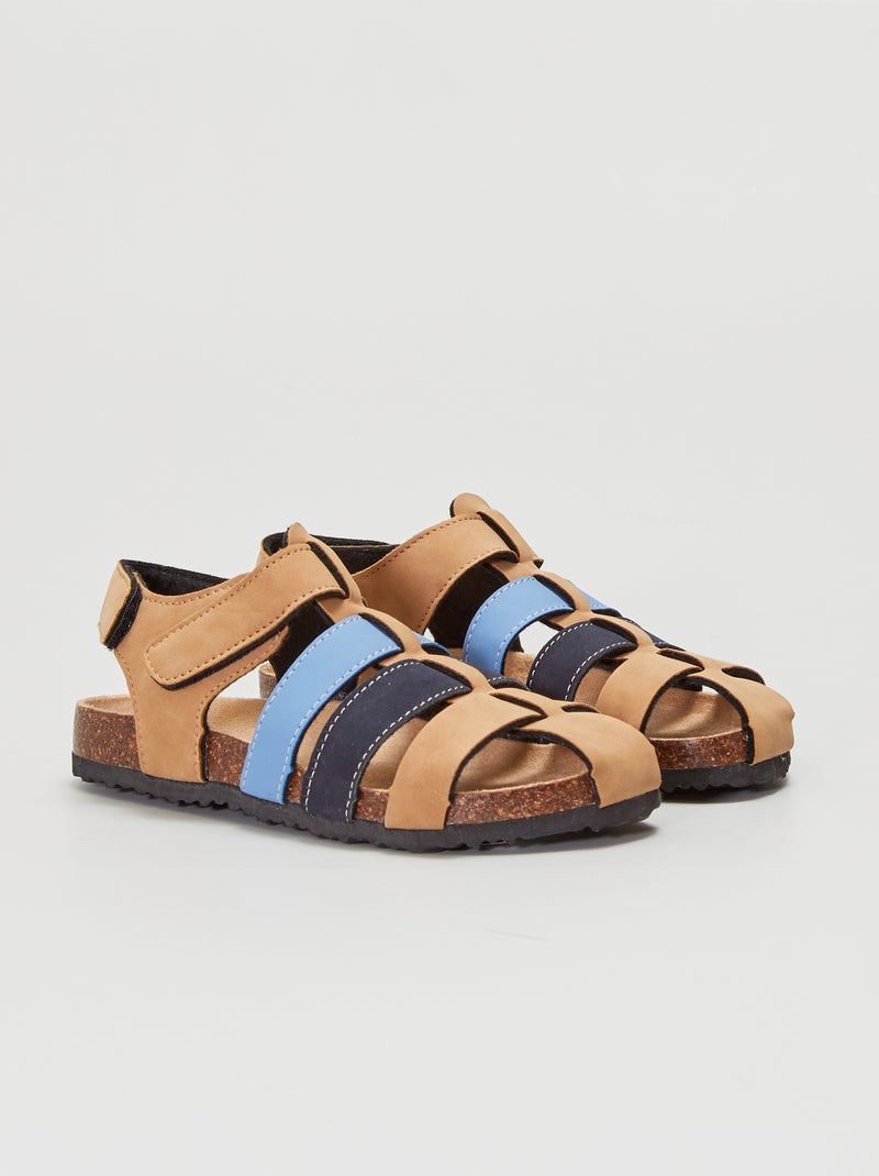 Sandalias planas con tiras MARRON - Kiabi
