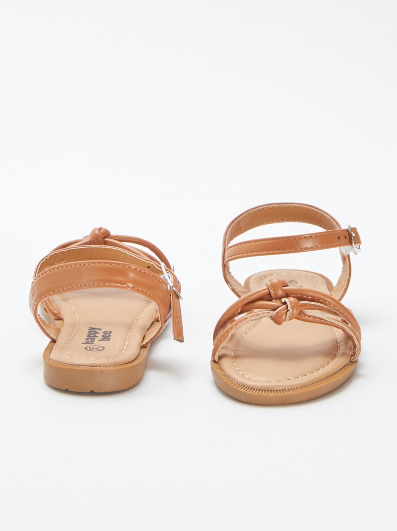 Sandalias planas con tiras trenzadas MARRON - Kiabi
