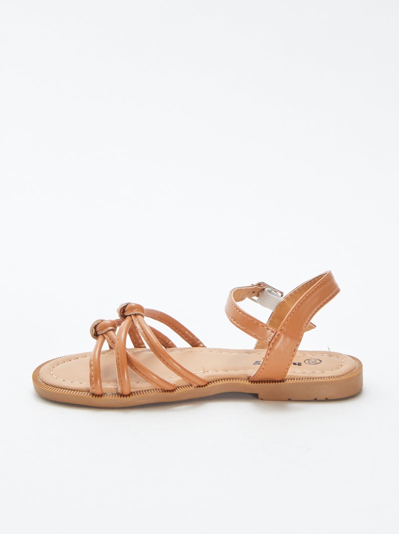Sandalias planas con tiras trenzadas MARRON - Kiabi