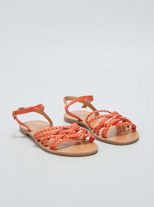 Sandalias planas con tiras trenzadas - Kiabi