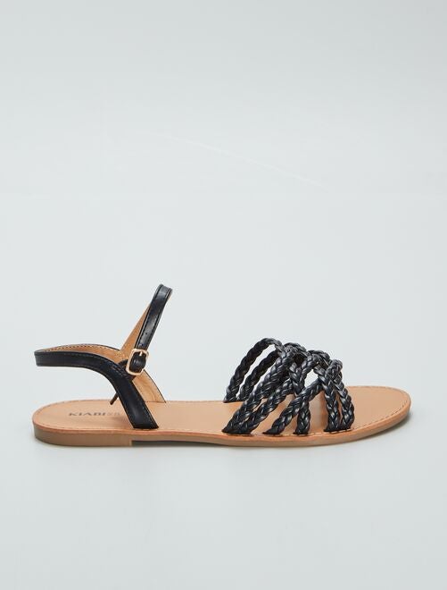 Sandalias planas con tiras trenzadas - Kiabi