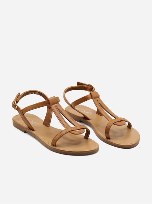 Sandalias planas con tiras y hebilla - Kiabi Sandalias planas con tiras y hebilla - Kiabi