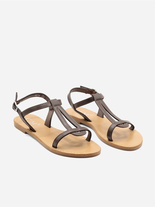 Sandalias planas con tiras y hebilla - Kiabi Sandalias planas con tiras y hebilla - Kiabi