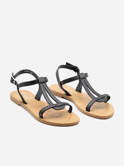 Sandalias planas con tiras y hebilla - Kiabi Sandalias planas con tiras y hebilla - Kiabi