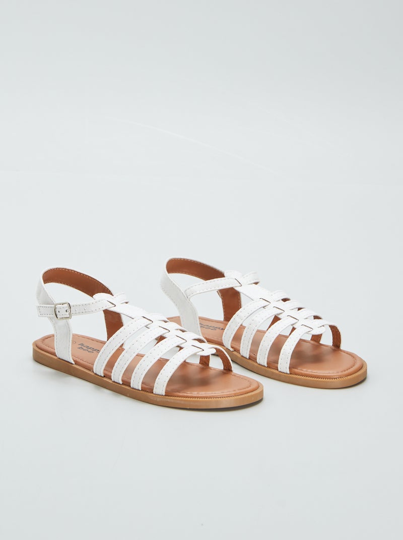 Sandalias planas con varias tiras BLANCO - Kiabi
