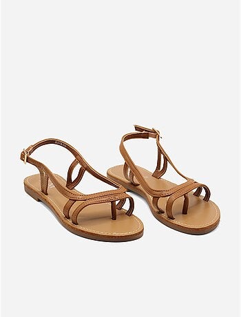 Sandalias planas correa cruzada