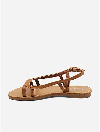 Sandalias planas correa cruzada