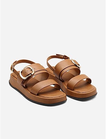 Sandalias planas correa cruzada