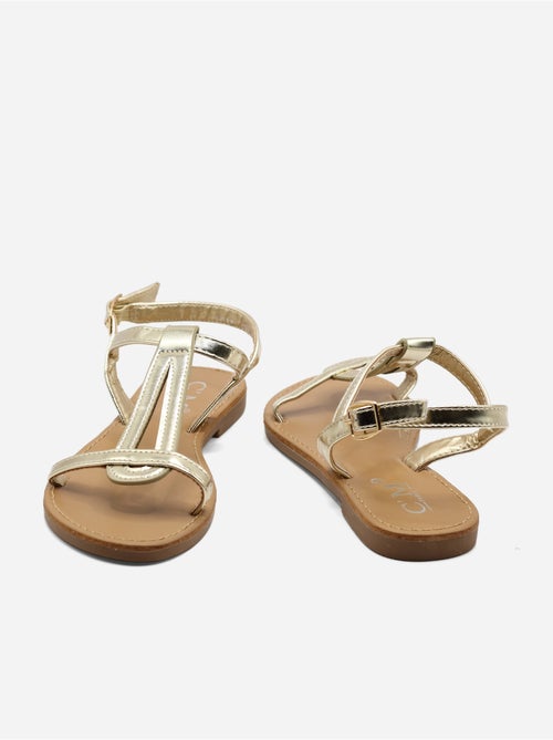 Sandalias planas correa cruzada - Kiabi Sandalias planas correa cruzada - Kiabi