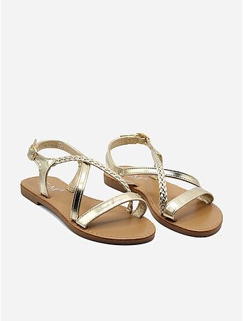 Sandalias planas correa cruzada