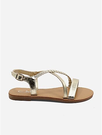 Sandalias planas correa cruzada