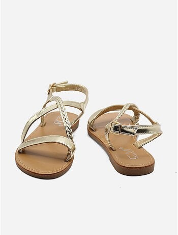 Sandalias planas correa cruzada