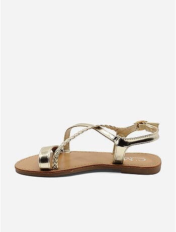 Sandalias planas correa cruzada