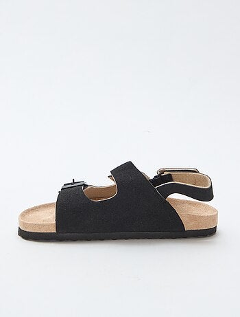 Sandalias planas de ante sintético ajustables