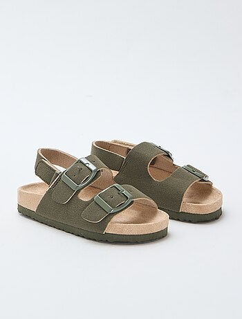 Sandalias planas de ante sintético